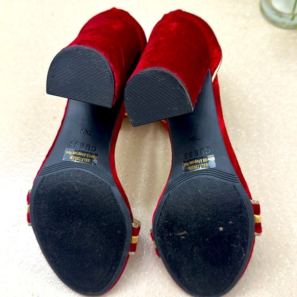 GUESS VELVET HEELS SANDALS Collection military inspired winter 2017 ❤️💛 - Picture 9 of 9